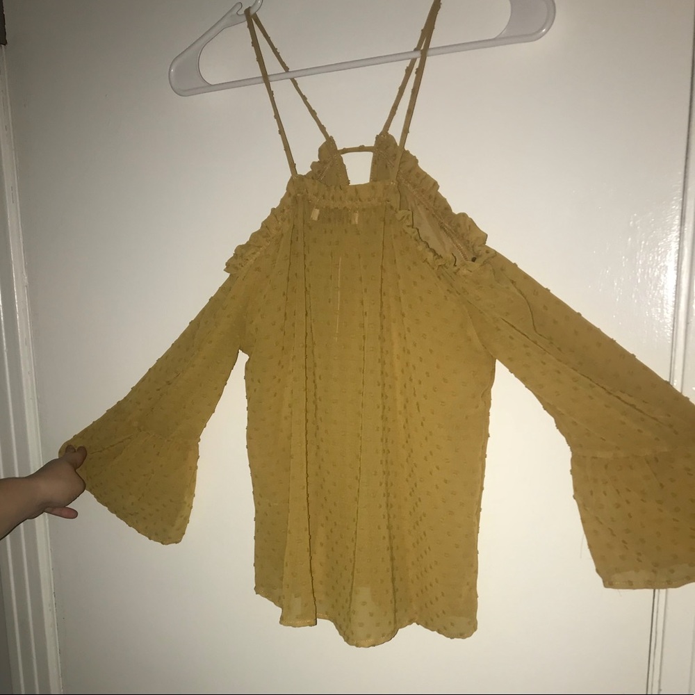 NWT Gold off the shoulder top